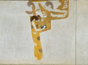 Gustav Klimt „Beethovenfries – Die sehnsucht nach Glück findet Stillung in der Poesie (Ausschnitt)“ 1381 x 220 cm