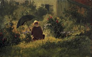 Spitzweg Carl „Der Maler im Garten“ 34 x 22 cm