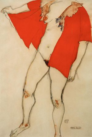 Egon Schiele „Rote Bluse“ 32 x 48 cm