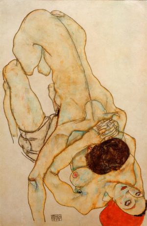 Egon Schiele „Lesbisches Paar“ 48 x 31 cm