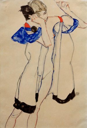 Egon Schiele „Frau im Morgenrock“ 31 x 44 cm
