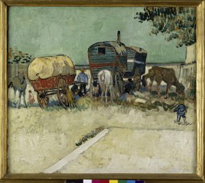 Vincent van Gogh “Zigeunerlager mit Pferdewagen”, 45 x 51 cm
