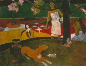 Paul Gauguin „Zwei Tahitianerinnen mit Hund“  113 x 86 cm