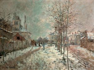 Claude Monet „Der schneebedeckte Boulevard de Pontoise in Argenteuil“ 81 x 130 cm