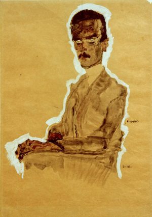 Egon Schiele „Bildnis Eduard Kosmack sitzend“ 31 x 43 cm