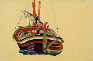 Egon Schiele „Triestiner Fischerboot“ 48 x 32 cm