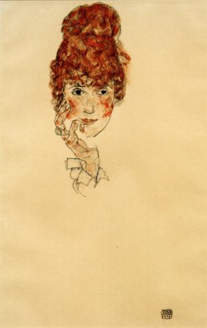 Egon Schiele „Edith Schiele Kopf“ 30 x 46 cm