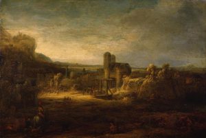 Rembrandt “Landschaft mit einer Zugbrücke“ 60 x 42 cm