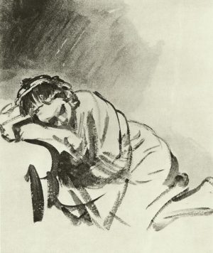 Rembrandt “Schlafendes Maedchen“ 52 x 67.5 cm