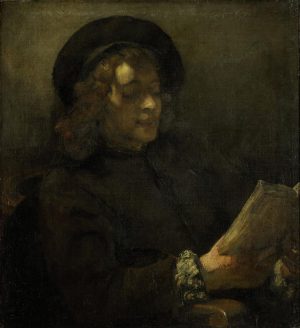 Rembrandt “Titus van Rijn der Sohn des Künstlers lesend“ 16.8 x 21.9 cm