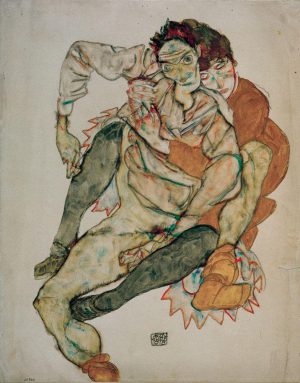 Egon Schiele „Sitzendes Paar“ 41 x 52 cm