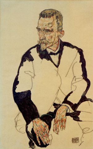 Egon Schiele „Bildnis Heinrich Benesch“ 29 x 46 cm