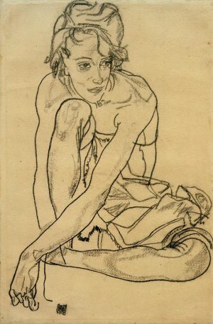 Egon Schiele „Kauernde“ 30 x 45 cm