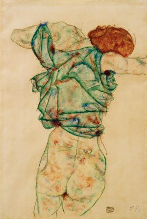 Egon Schiele „Sich entkleidende Frau“ 32 x 47 cm