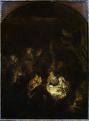Rembrandt “Le Adoration des Bergers“ 29.4 x 40 cm