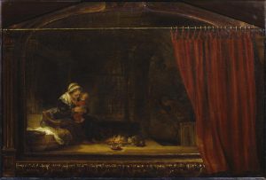 Rembrandt “Die heilige Familie mit dem Vorhang“ 59.7 x 72.4 cm