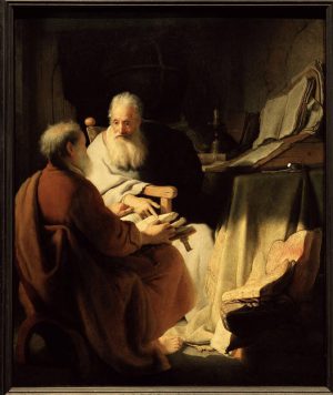 Rembrandt “Zwei alte Männer im Gespräch“ 48 x 61 cm