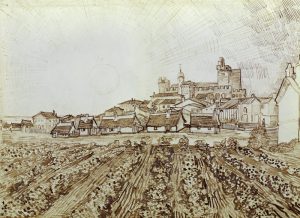 Vincent van Gogh “Blick auf Saintes-Maries”, 43 x 60 cm