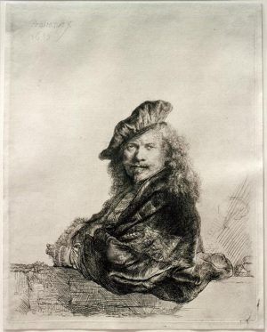 Rembrandt “Rembrandt Selbstbildnis mit aufgelehntem Arm“ 117 x 127 cm