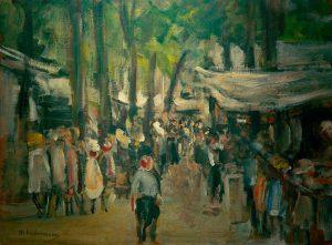Max Liebermann „Jahrmarkt in Noordwijk – Studie“ 48 x 36 cm