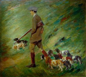 Max Liebermann „Jäger in den Dünen – Trainer mit Hunden“ 130 x 120 cm