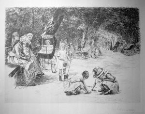 Max Liebermann „Spielende Kinder“ 33 x 23 cm