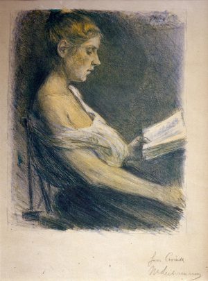 Max Liebermann „Lesendes Mädchen“ 24 x 31 cm