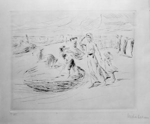 Max Liebermann „Am Strande“ 24 x 19 cm