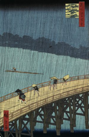 Vincent van Gogh “Ohashi Atake no Yudachi” (Ohashi Bruecke im Regen) 39 x 26 cm