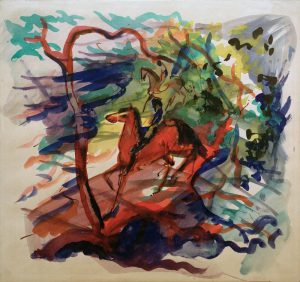 August Macke „Reiter im Wald“ 50 x 47 cm