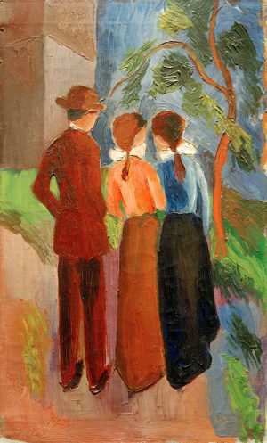 August Macke „Spaziergang zu dritt“ 34 x 56 cm