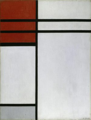 Piet Mondrian „Composition with Red“ 33 x 43 cm