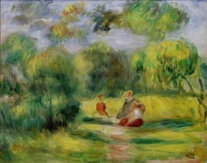 Auguste Renoir „Landschaft mit Personen“ 40 x 31 cm