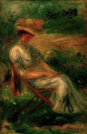 Auguste Renoir „Sitzende Frau im Garten“ 14 x 21 cm