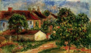 Auguste Renoir „Maisons de village toits rouges“ 46 x 28 cm