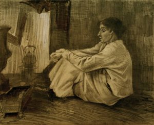 Vincent van Gogh “Eine sitzende Frau (“Sien”) beim Ofen” 45,2 x 55,7 cm