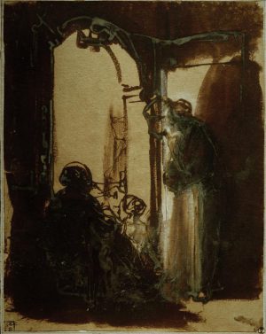 Rembrandt “Drei Frauen an der Tür“ 44 x 55.5 cm