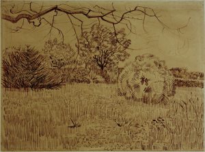 Vincent van Gogh “Park mit Strauch” 25,8 x 34,6 cm