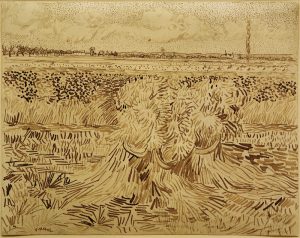 Vincent van Gogh “Weizenfeld mit Kornbuendel”, 24,2 x 31,7 cm