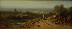 Spitzweg Carl „Landschaft mit Reiter“ 22 x 9 cm