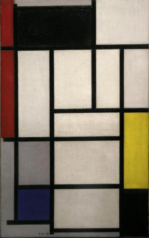 Piet Mondrian „Komposition mit Rot Schwarz Gelb  Blau und Grau“ 50 x 80 cm