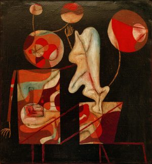 Paul Klee „Marionetten (Bunt auf schwarz)“ 31 x 32 cm
