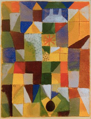 Paul Klee „Städtische Komposition mit den gelben Fenstern“ 22 x 30 cm