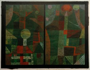 Paul Klee „Landschaft in grün mit roten Qualitäten“ 35 x 27 cm