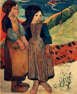 Paul Gauguin „Bretonische kleine Mädchen an der Küste“  72 x 90 cm