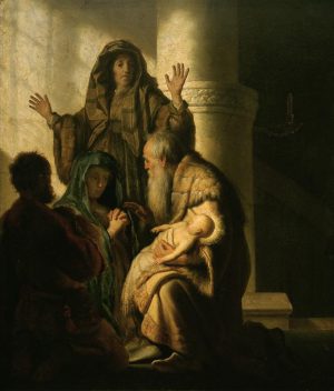 Rembrandt “Hanna und Simeon im Tempel“ 91 x 117 cm