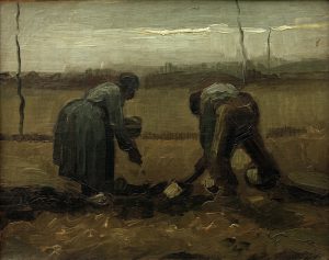 Vincent van Gogh “Kartoffelsetzen” (Bauer und Baeuerin beim Kartoffelstecken 33 x 41 cm