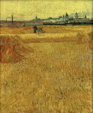 Vincent van Gogh “Weizenfeld mit Blick auf Arles”, 73 x 59 cm