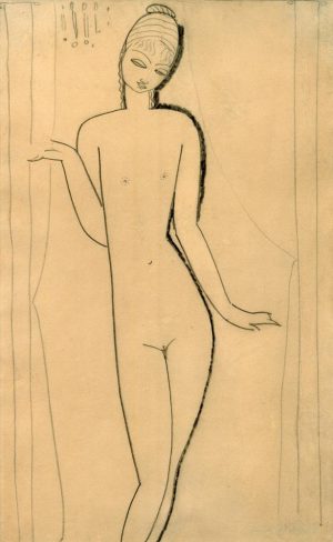 Amedeo Modigliani „Nacktes junges Mädchen – Karyatide“ 26 x 43 cm