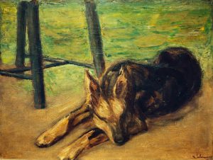 Max Liebermann „Schlafender Schäferhund“ 65 x 51 cm